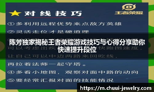 陈芳独家揭秘王者荣耀游戏技巧与心得分享助你快速提升段位