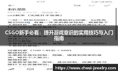 CSGO新手必看：提升游戏意识的实用技巧与入门指南